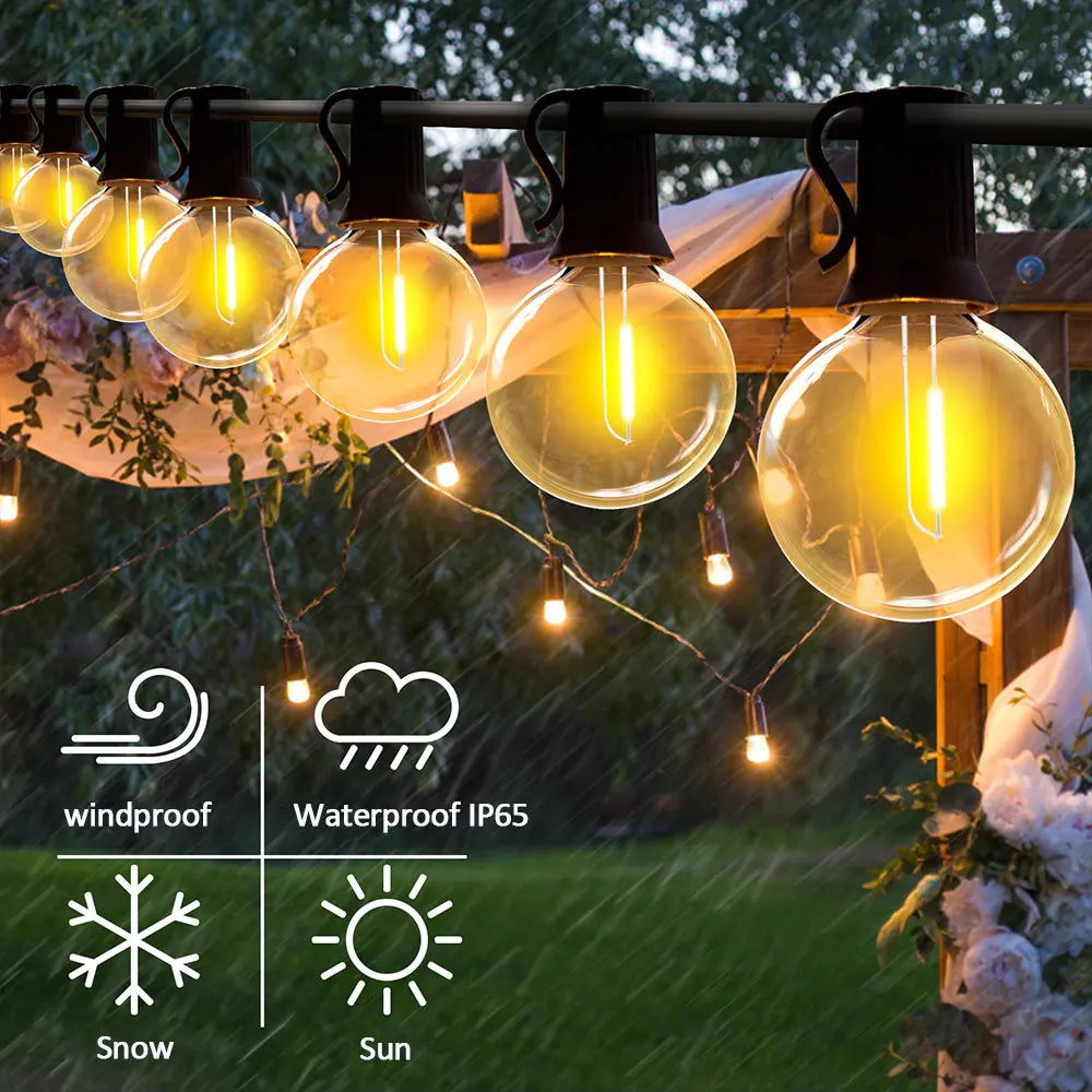 Solar Patio Lights - USB, 8 Modes