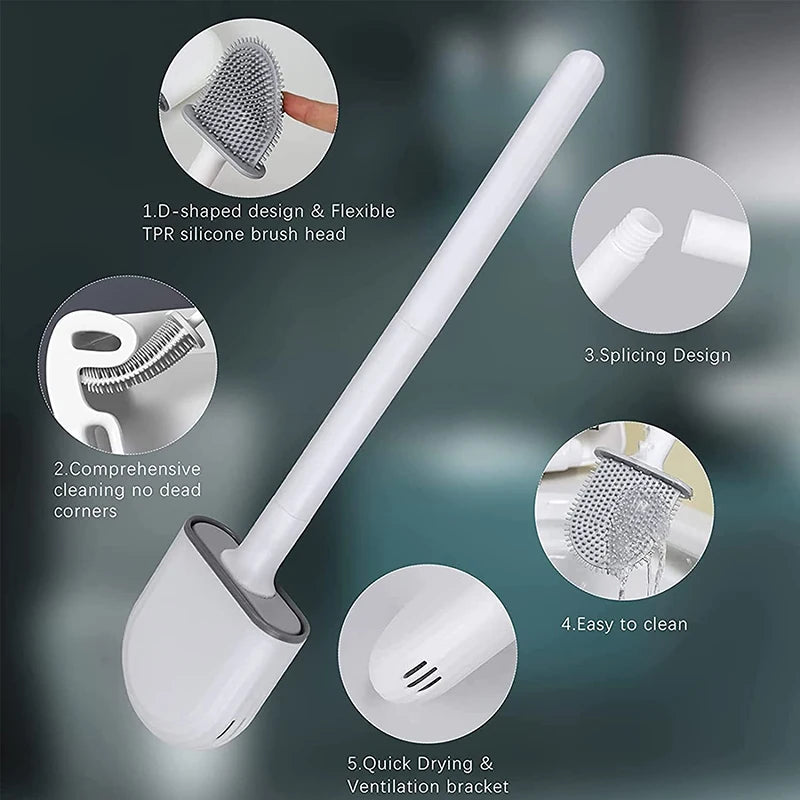 Silicone Wall-Mounted Toilet Brush