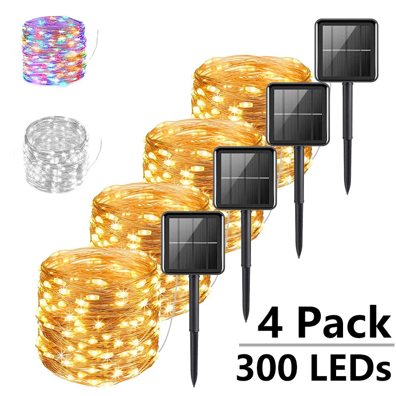 Solar LED Outdoor Garland Lights - Waterproof