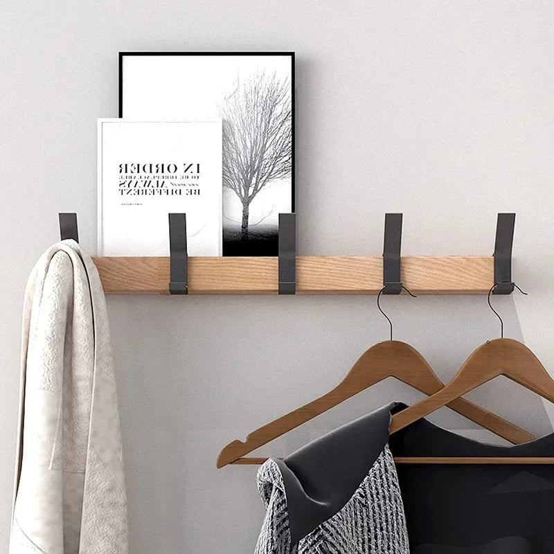 Nordic Wall-Mounted Coat Rack with 5 Movable Hooks