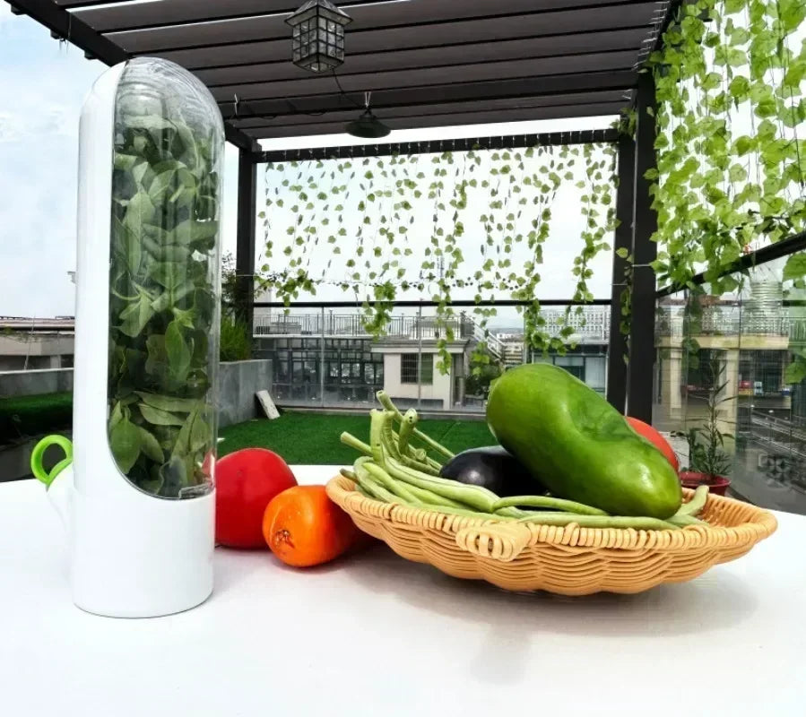 Refrigerator Herb Crisper Saver Pod Container Vegetable Preserving Bottle Keep Herb/Cilantro/Mint/Parsley/Asparagus Fresh Home