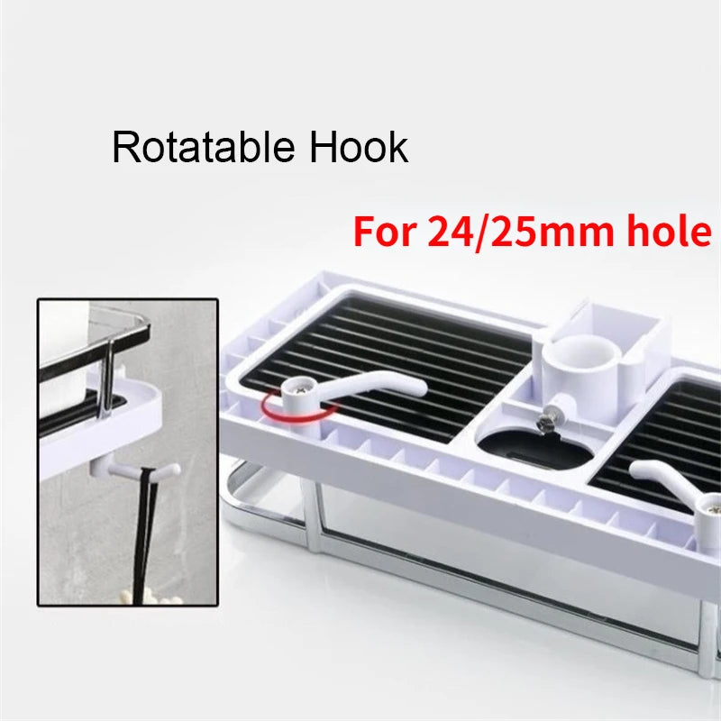 Adjustable No-Drill Shower Rack