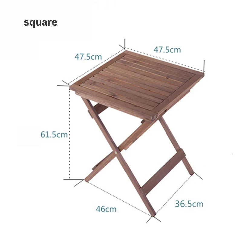 Solid Wood Folding Table – Outdoor Balcony & Garden