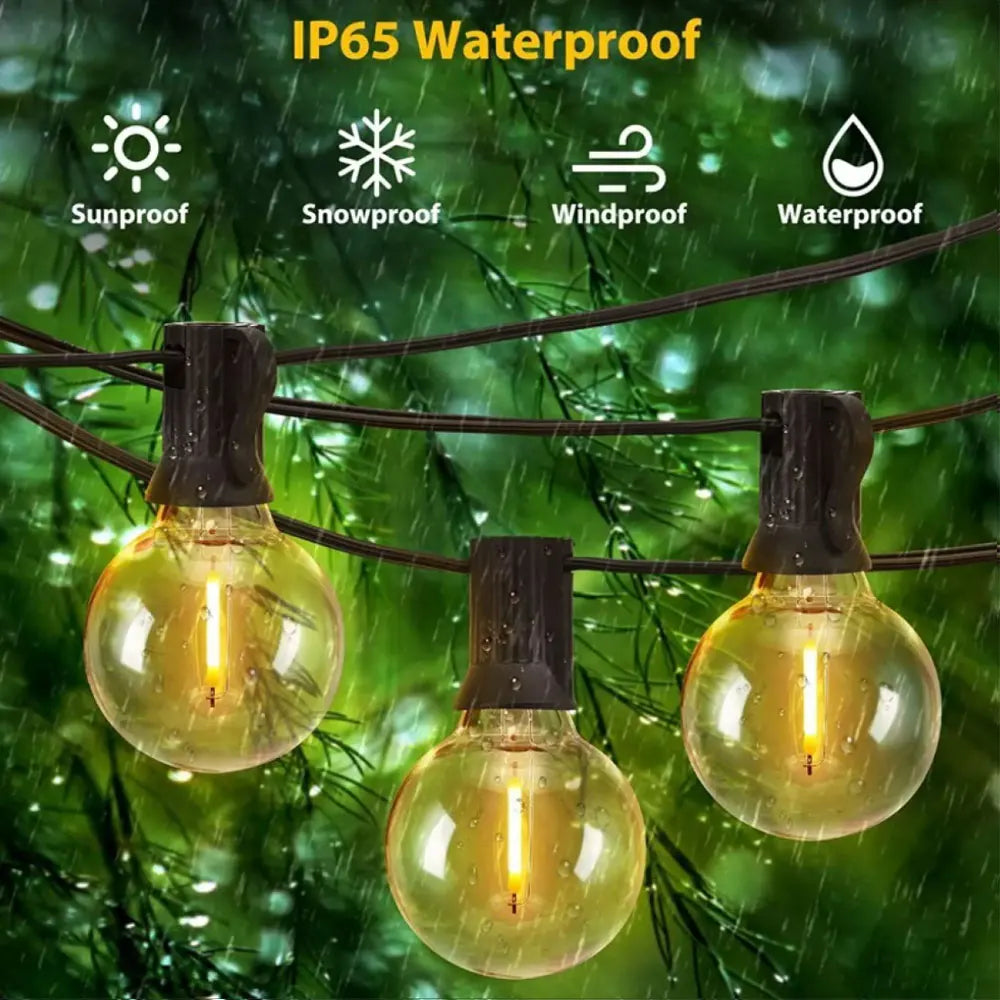 Solar Patio Lights - USB, 8 Modes