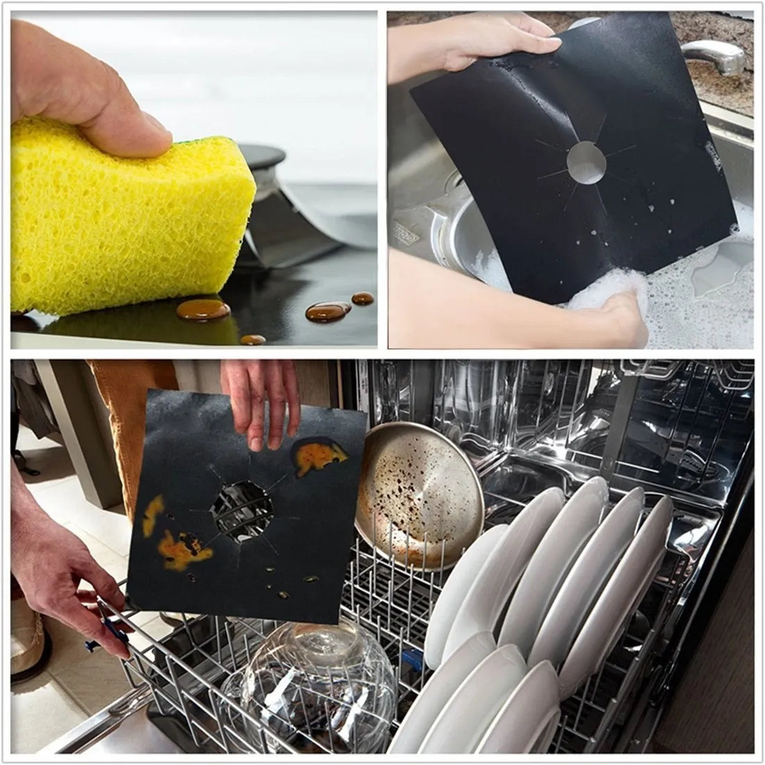 4Pcs Reusable Gas Stove Protectors – Burner Covers