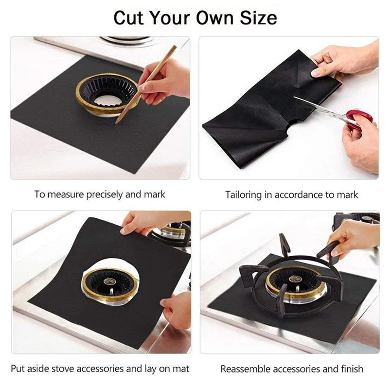 4Pcs Reusable Gas Stove Protectors – Burner Covers