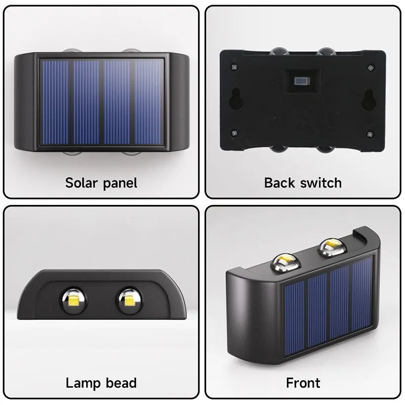 Solar Waterproof Wall Lamp – Warm Outdoor LED